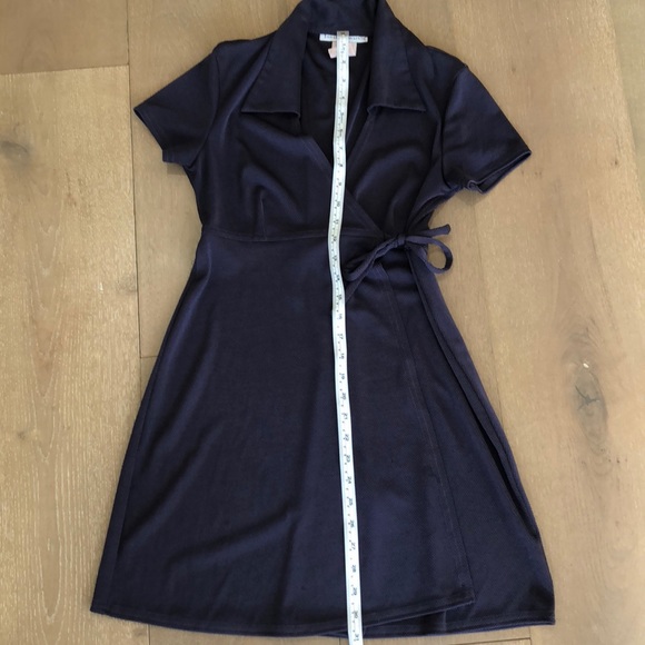 The Cutest Wrap around Dark Purple Wrap Dress - Picture 5 of 9